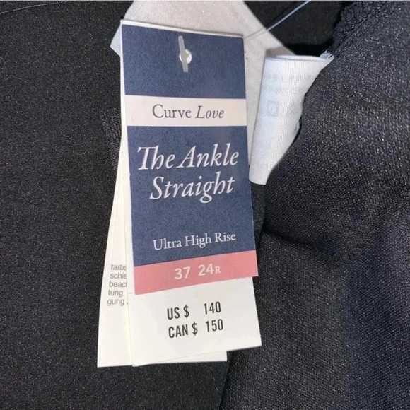 Abercrombie & Fitch Ankle Straight Ultra High Rise Vegan Leather Denim 37 24W - Picture 10 of 14